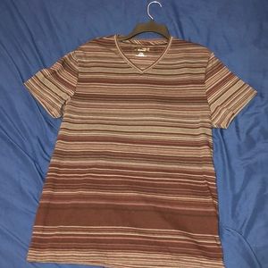 Maroon and Gray Striped Shirt